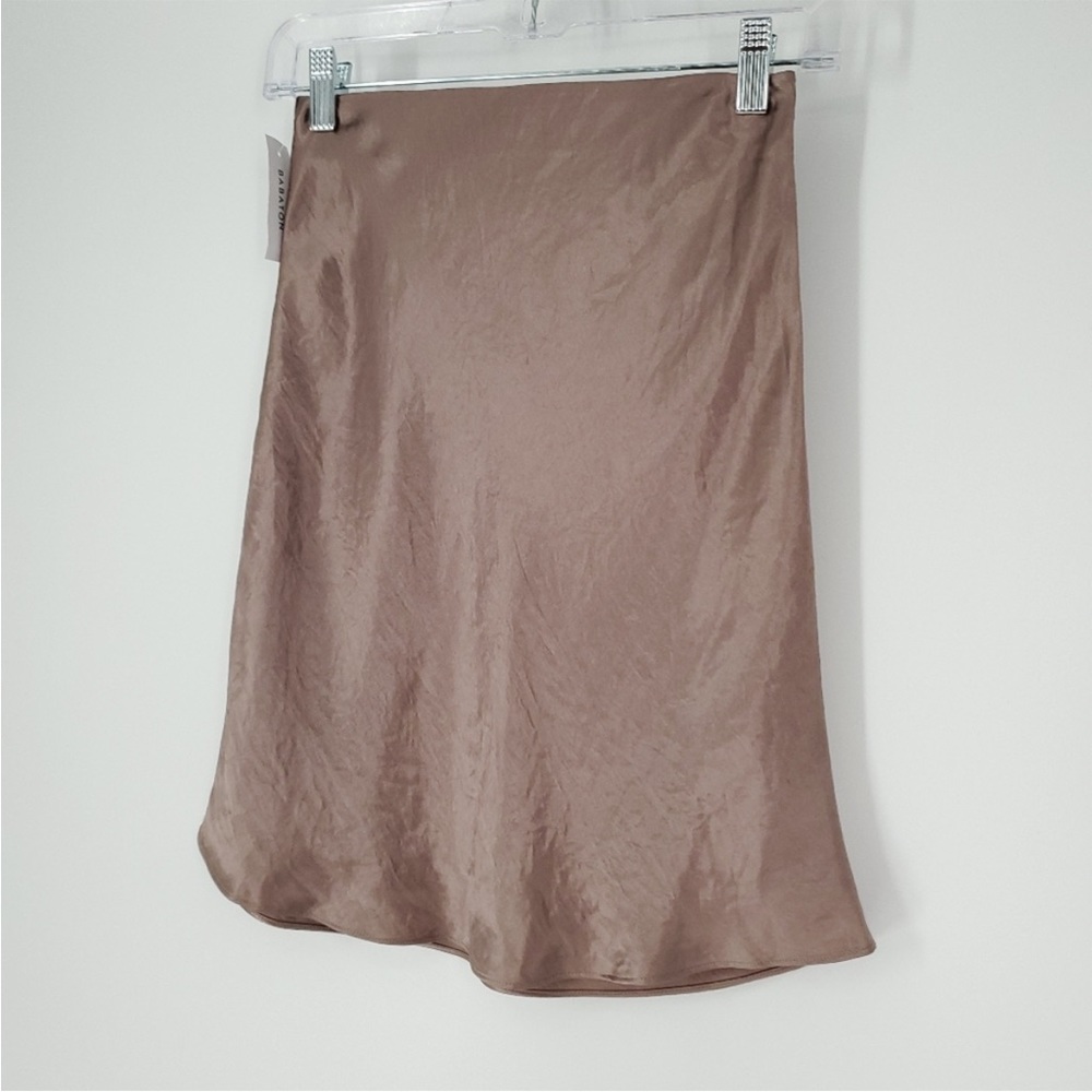Babaton Mini Slip Skirt in Clay Mask